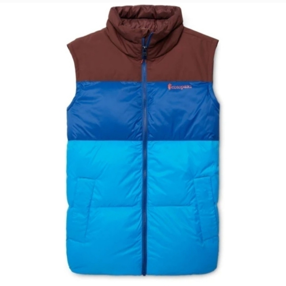 Cotopaxi Solazo Down Colorblock Vest - Brown and Blue